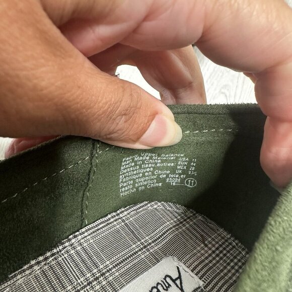 American Eagle Womens Y2K Wedge Loafers Shoes Sz 11 Green Buckle Preppy Academia - Picture 7 of 9